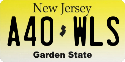 NJ license plate A40WLS