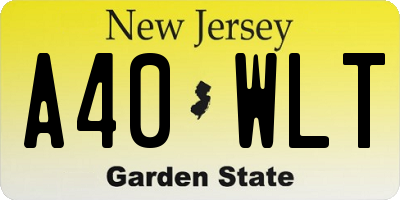NJ license plate A40WLT
