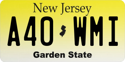 NJ license plate A40WMI