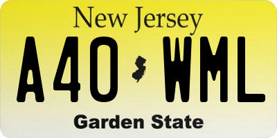 NJ license plate A40WML
