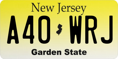 NJ license plate A40WRJ