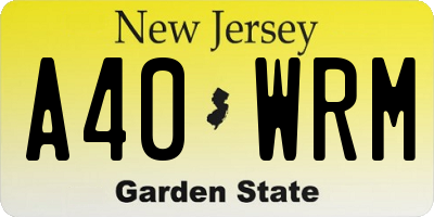 NJ license plate A40WRM