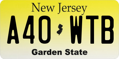 NJ license plate A40WTB