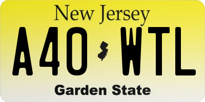 NJ license plate A40WTL