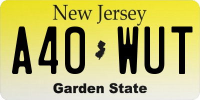 NJ license plate A40WUT