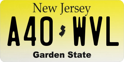 NJ license plate A40WVL