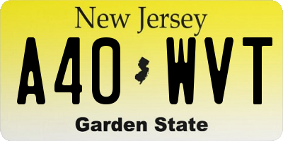 NJ license plate A40WVT