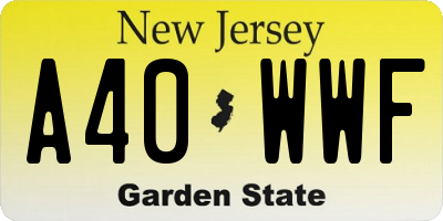 NJ license plate A40WWF
