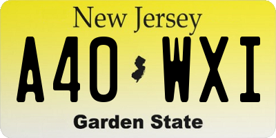 NJ license plate A40WXI