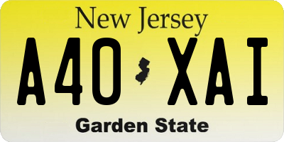 NJ license plate A40XAI