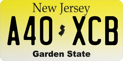 NJ license plate A40XCB