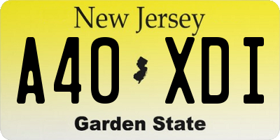 NJ license plate A40XDI