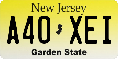 NJ license plate A40XEI