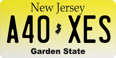 NJ license plate A40XES