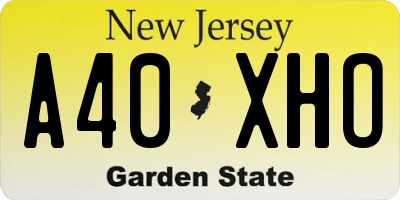 NJ license plate A40XHO