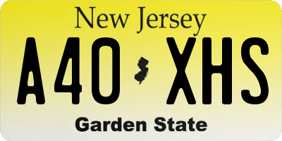 NJ license plate A40XHS