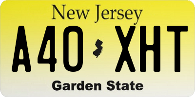 NJ license plate A40XHT