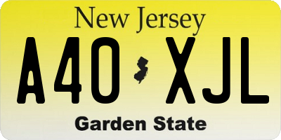 NJ license plate A40XJL