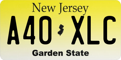 NJ license plate A40XLC