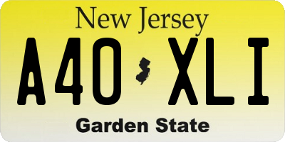 NJ license plate A40XLI