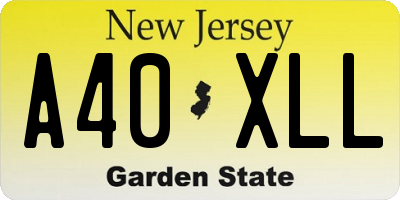 NJ license plate A40XLL