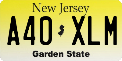 NJ license plate A40XLM