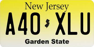 NJ license plate A40XLU