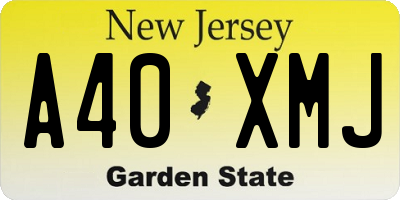 NJ license plate A40XMJ