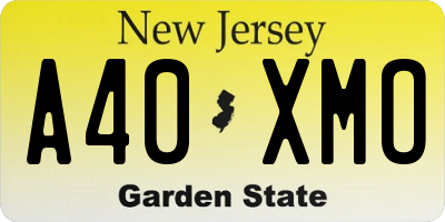 NJ license plate A40XMO