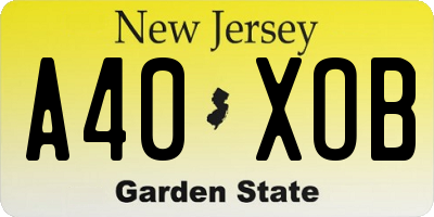 NJ license plate A40XOB