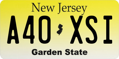 NJ license plate A40XSI
