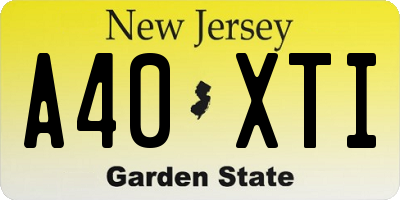 NJ license plate A40XTI