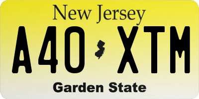 NJ license plate A40XTM