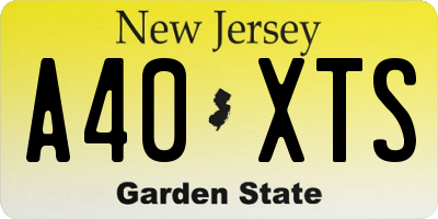NJ license plate A40XTS