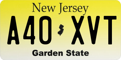 NJ license plate A40XVT