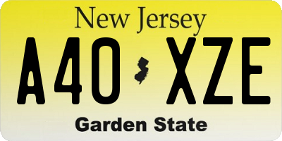 NJ license plate A40XZE