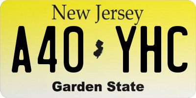 NJ license plate A40YHC