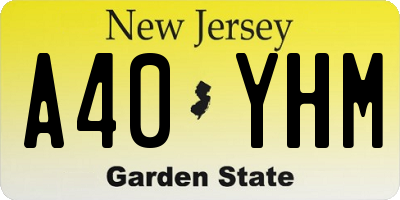 NJ license plate A40YHM