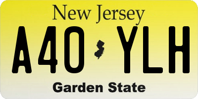 NJ license plate A40YLH