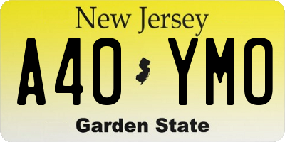 NJ license plate A40YMO