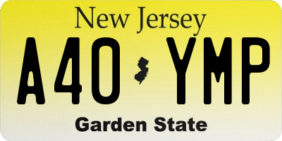 NJ license plate A40YMP