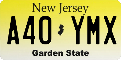 NJ license plate A40YMX