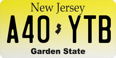NJ license plate A40YTB