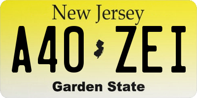 NJ license plate A40ZEI