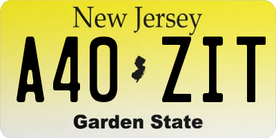 NJ license plate A40ZIT