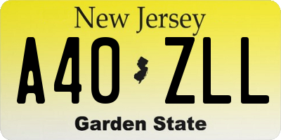 NJ license plate A40ZLL