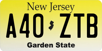 NJ license plate A40ZTB