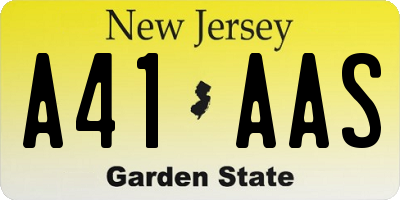 NJ license plate A41AAS