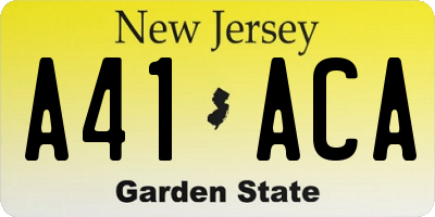 NJ license plate A41ACA