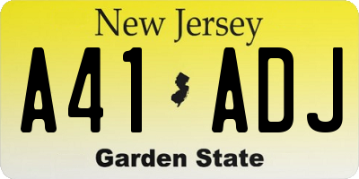 NJ license plate A41ADJ